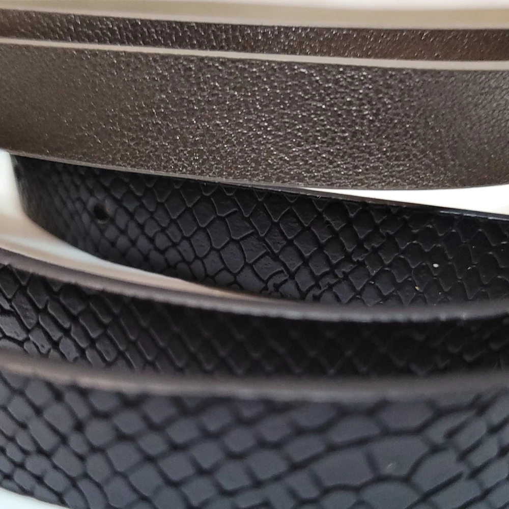 INC International Concepts Belts Skinny Medium Pewter Black Snake embossed NEW